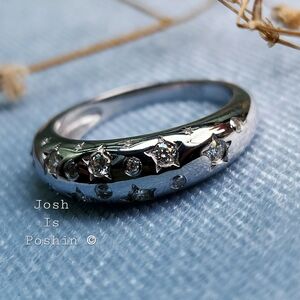 0.21CTW Moissanite Cosmic Star Ring In Sterling Silver
